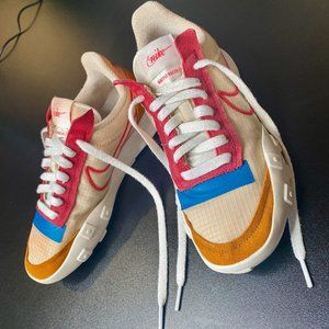 Nike Waffle Racer 2X Monarch Women's 7 Retro Vintage Look Suede Red Orange Blue